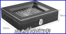 New Cigarette & Cigar Case Wood Humidor Transparent Storage Box Used