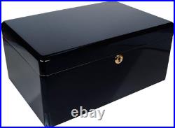 New Ebony Humidor Colores Negro Humidors Box for 100 Cigars