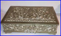 Nice Antique Tribal SW 800 Silver Cigar Humidor 6 Box 462gr Excellent Condition