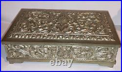 Nice Antique Tribal SW 800 Silver Cigar Humidor 6 Box 462gr Excellent Condition