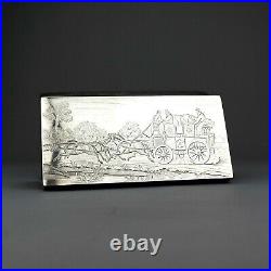 Novelty Solid Sterling Silver Cigar/Cigarette Box/Humidor. Bath Royal Mail. 1884