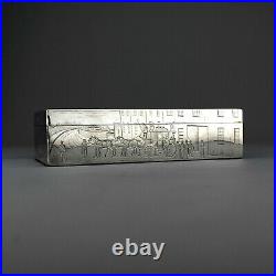 Novelty Solid Sterling Silver Cigar/Cigarette Box/Humidor. Bath Royal Mail. 1884