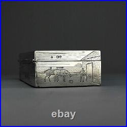 Novelty Solid Sterling Silver Cigar/Cigarette Box/Humidor. Bath Royal Mail. 1884