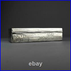 Novelty Solid Sterling Silver Cigar/Cigarette Box/Humidor. Bath Royal Mail. 1884