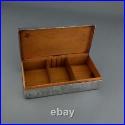 Novelty Solid Sterling Silver Cigar/Cigarette Box/Humidor. Bath Royal Mail. 1884