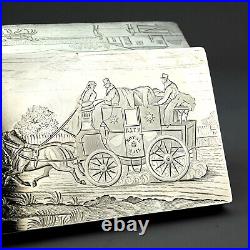 Novelty Solid Sterling Silver Cigar/Cigarette Box/Humidor. Bath Royal Mail. 1884