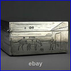 Novelty Solid Sterling Silver Cigar/Cigarette Box/Humidor. Bath Royal Mail. 1884