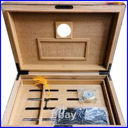 Old Glory American Flag 100ct Cigar Humidor Box with Humidifier + Hygrometer