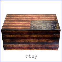 Old Glory American Flag 100ct Cigar Humidor Box with Humidifier + Hygrometer