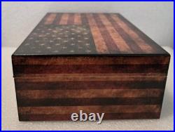 Old Glory American Flag Medium Cigar Humidor Wood Box 25 To 50 Cigar Storage Old Glory American Flag Medium Cigar Humidor Wood Box 25 To 50 Cigar Storage