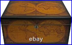Old World Vintage Cigar Humidor Wood Box, Spanish Cedar 100 Cigars Storage