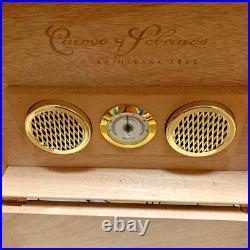 Original Cuervo y Sobrinos Watch Box Humidor Cigar Case Carbon Japan