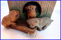 Outstanding Terracotta Pug Dog withPuppies Small Tobacco Humidor/Box Antique Outstanding Terracotta Pug Dog withPuppies Small Tobacco Humidor/Box Antique