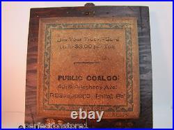 PUBLIC COAL Co PHILA Pa Old Advertising CIGAR HUMIDOR Wooden Box CELOTEX PUBLIC COAL Co PHILA Pa Old Advertising CIGAR HUMIDOR Wooden Box CELOTEX