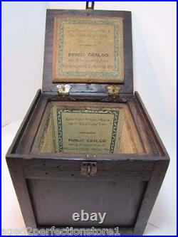 PUBLIC COAL Co PHILA Pa Old Advertising CIGAR HUMIDOR Wooden Box CELOTEX PUBLIC COAL Co PHILA Pa Old Advertising CIGAR HUMIDOR Wooden Box CELOTEX