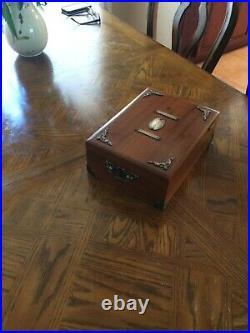 Partagas Solid Wood Walnut Empty Cigar Box Humidor 11 X 8 1/4 X 4
