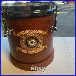 Perdomo Habano Sonar Drum Humidor and Original Box No Tuning Key HTF
