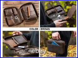 Personalized Leather Cigar Case Travel Cigar Holder Humidor Box Gift for Men