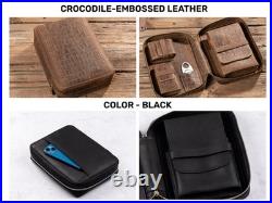 Personalized Leather Cigar Case Travel Cigar Holder Humidor Box Gift for Men