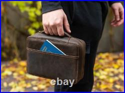 Personalized Leather Cigar Case Travel Cigar Holder Humidor Box Gift for Men