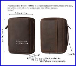 Personalized Leather Cigar Case Travel Cigar Holder Humidor Box Gift for Men