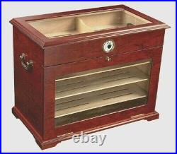 Point of Sale Humidor Cigar Table Top Cherry Wood Cedar Cabinet Storage Box