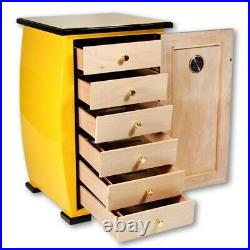 Portable Cedar Wood Luxury Cigar Cabinet Cigarette Humidor Box 6 Draws Case Gift