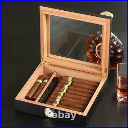 Portable Cedar Wood Travel Cigarette Cigar Humidor Cabinet Box with Hygrometer