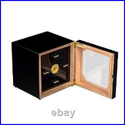 Portable Cigar Humidor Humidifier 3 Layers Cigar Box Container with Hygrometer