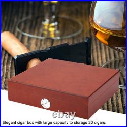 Portable Humidor Cigar Box Wooden Cigarette Container Storage Case (Brown) Portable Humidor Cigar Box Wooden Cigarette Container Storage Case (Brown)
