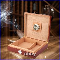 Portable Humidor Cigar Box Wooden Cigarette Container Storage Case (Brown) Portable Humidor Cigar Box Wooden Cigarette Container Storage Case (Brown)
