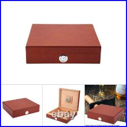 Portable Humidor Cigar Box Wooden Cigarette Container Storage Case (Brown) Portable Humidor Cigar Box Wooden Cigarette Container Storage Case (Brown)