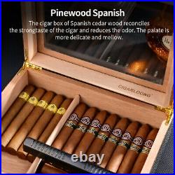 Portable Spain Cigar Box Travel Leather Cedar Wood Case Humidor Holder Tube Gift