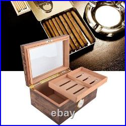 Portable Travel Cigar Humidor Cedar Wood Cigar Case Box Large Capacity