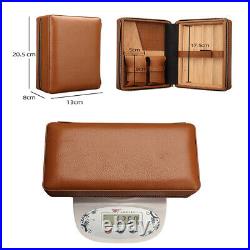 Portable Travel Cigar Humidor Humidifier Leather Cedar Wood Cigar Case Box Gifts