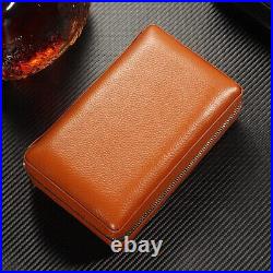 Portable Travel Cigar Humidor Humidifier Leather Cedar Wood Cigar Case Box Gifts