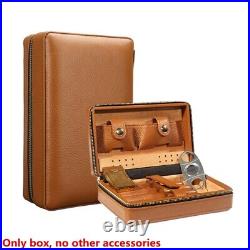 Portable Travel Cigar Humidor Humidifier Leather Cedar Wood Cigar Case Box Gifts