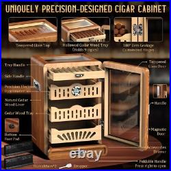 Premium Cigar Large Storage Cabinet Countertop Display Cedar Humidor Glass Top Premium Cigar Large Storage Cabinet Countertop Display Cedar Humidor Glass Top