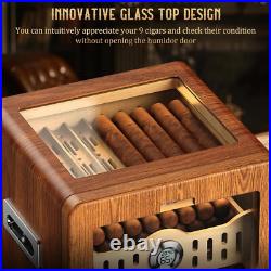 Premium Cigar Large Storage Cabinet Countertop Display Cedar Humidor Glass Top Premium Cigar Large Storage Cabinet Countertop Display Cedar Humidor Glass Top