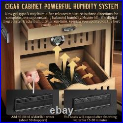 Premium Cigar Large Storage Cabinet Countertop Display Cedar Humidor Glass Top Premium Cigar Large Storage Cabinet Countertop Display Cedar Humidor Glass Top
