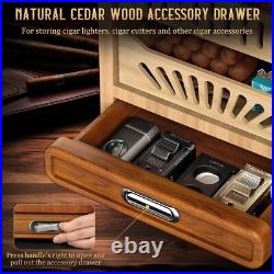 Premium Cigar Large Storage Cabinet Countertop Display Cedar Humidor Glass Top Premium Cigar Large Storage Cabinet Countertop Display Cedar Humidor Glass Top