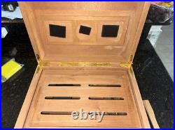 Prestige Import Group 150 Capacity Stetson Inlay Design Wood Cigar Humidor Box