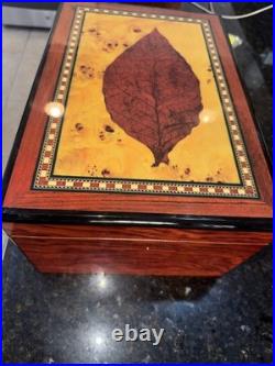 Prestige Import Group 150 Capacity Stetson Inlay Design Wood Cigar Humidor Box