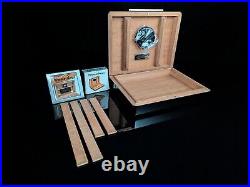Prometheus Black Lacquer Travel Humidor with Case in the original box Prometheus Black Lacquer Travel Humidor with Case in the original box