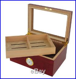 Quality 100+ CT Count Cigar Humidor Humidifier Wooden Case Box Hygrometer v