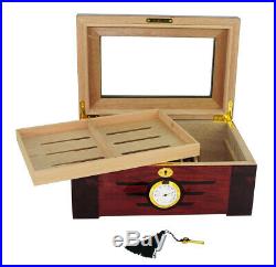Quality 100+ CT Count Cigar Humidor Humidifier Wooden Case Box Hygrometer w