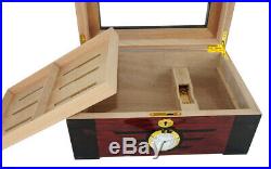 Quality 100+ CT Count Cigar Humidor Humidifier Wooden Case Box Hygrometer w