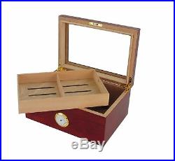 Quality 100 Count Cigar Humidor Box Wooden Venner Humidifer with Hygrometer V