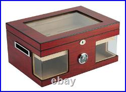 Quality 120+ CT Count Cigar Humidor Humidifier Wooden Case Box Hygrometer for