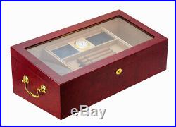 Quality 150+ CT Count Cigar Humidor Humidifier Wooden Case Box Hygrometer 1sev